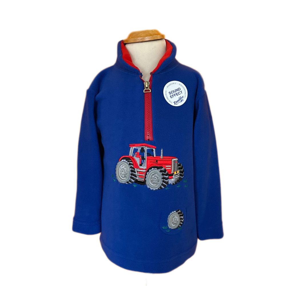 Kids Big Red Tractor Fleece With Sound – Royal