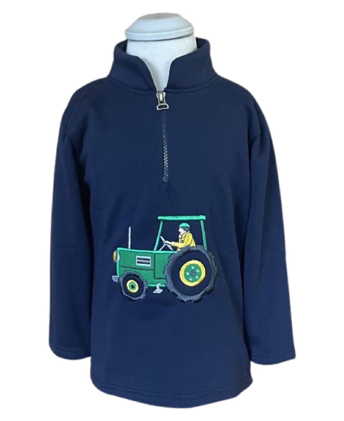 Kids Green Tractor Driver Sweatshirt – Navy