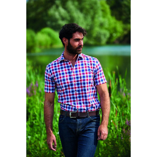 Champion Holkham Polycotton Short-Sleeved Shirt Red