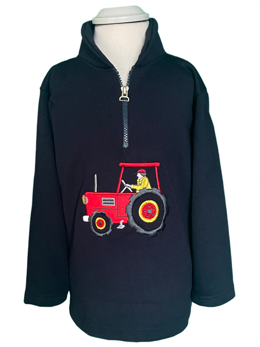 Red Tractor Driver Sweatshirt – Navy