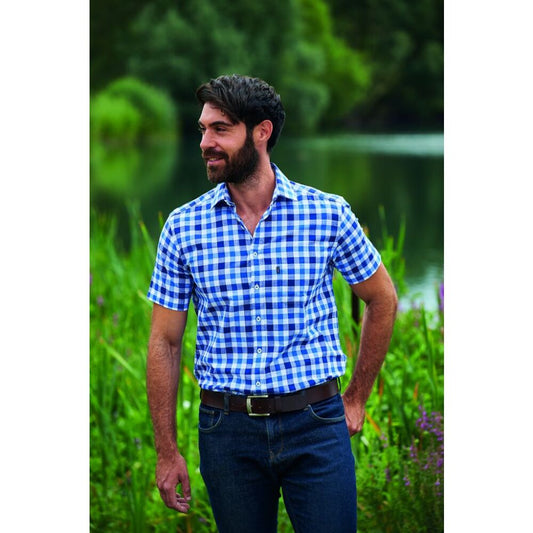 Champion Holkham Polycotton Short-Sleeved Shirt Blue