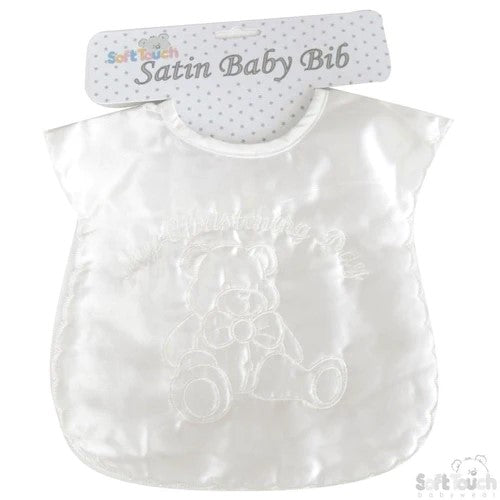 LARGE SATIN CHRISTENING BIB