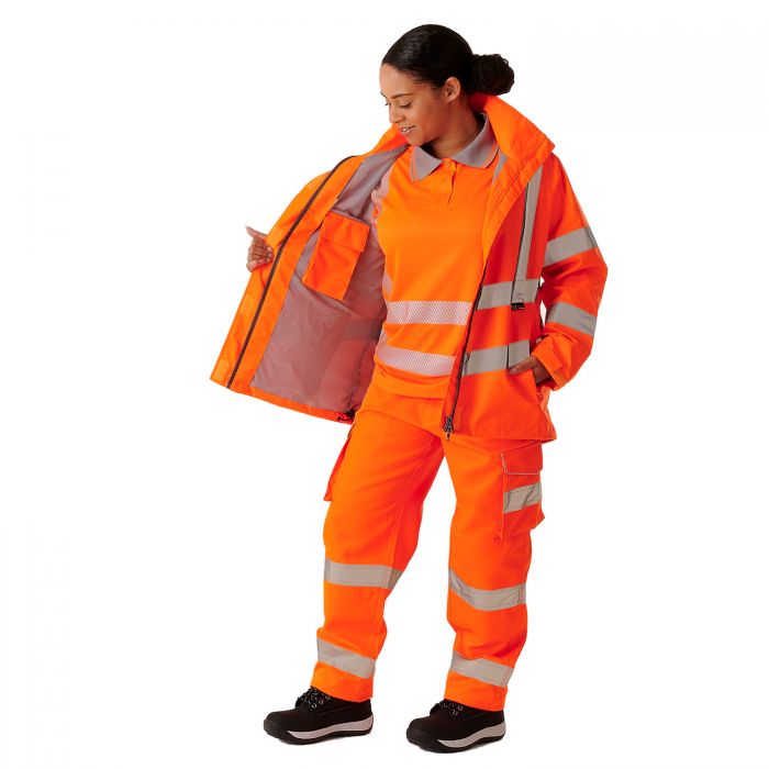 Ladies Hi Vis Orange Sophia Lightweight Jacket