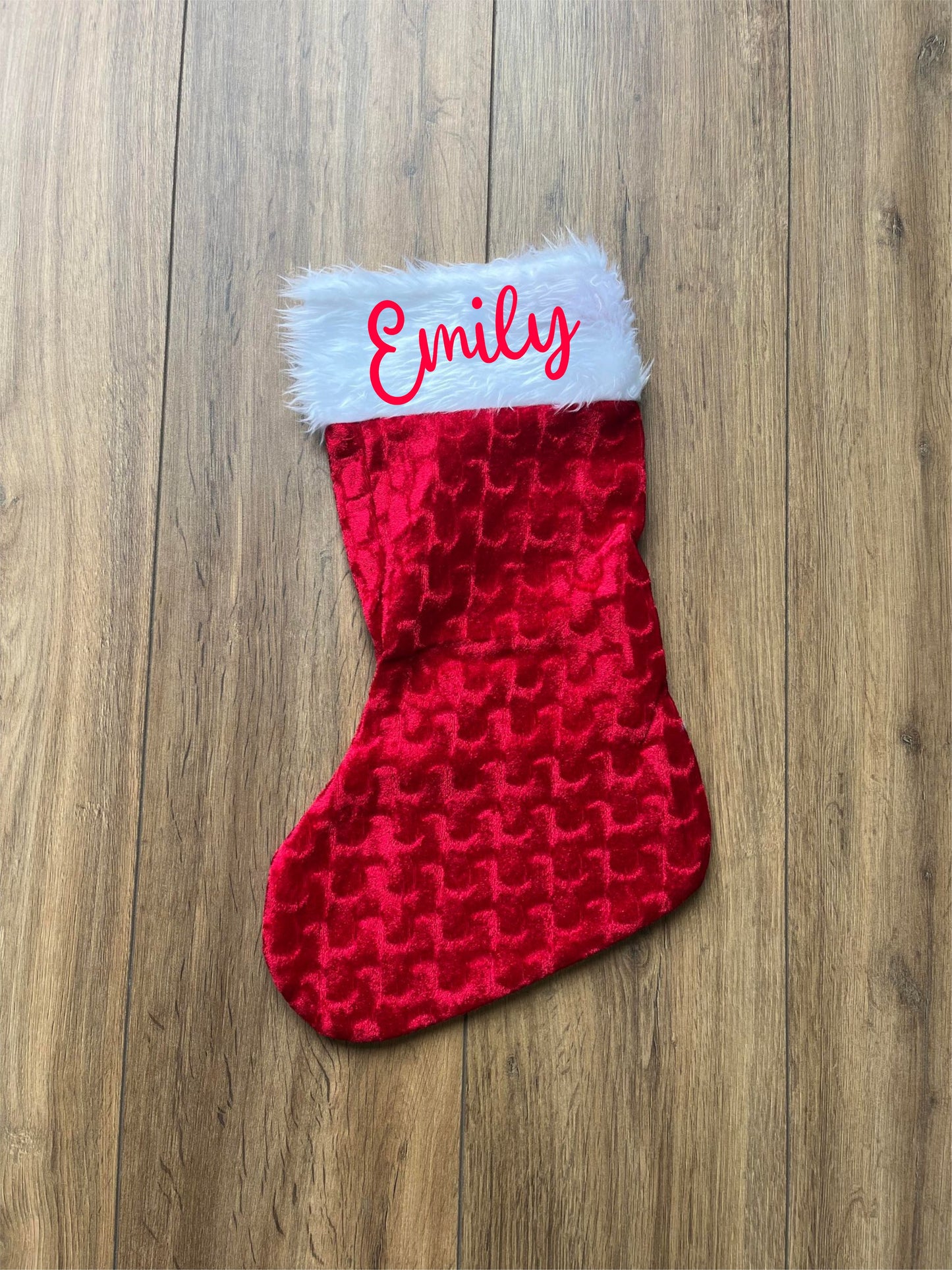 Deluxe Christmas Velvet Stocking with name